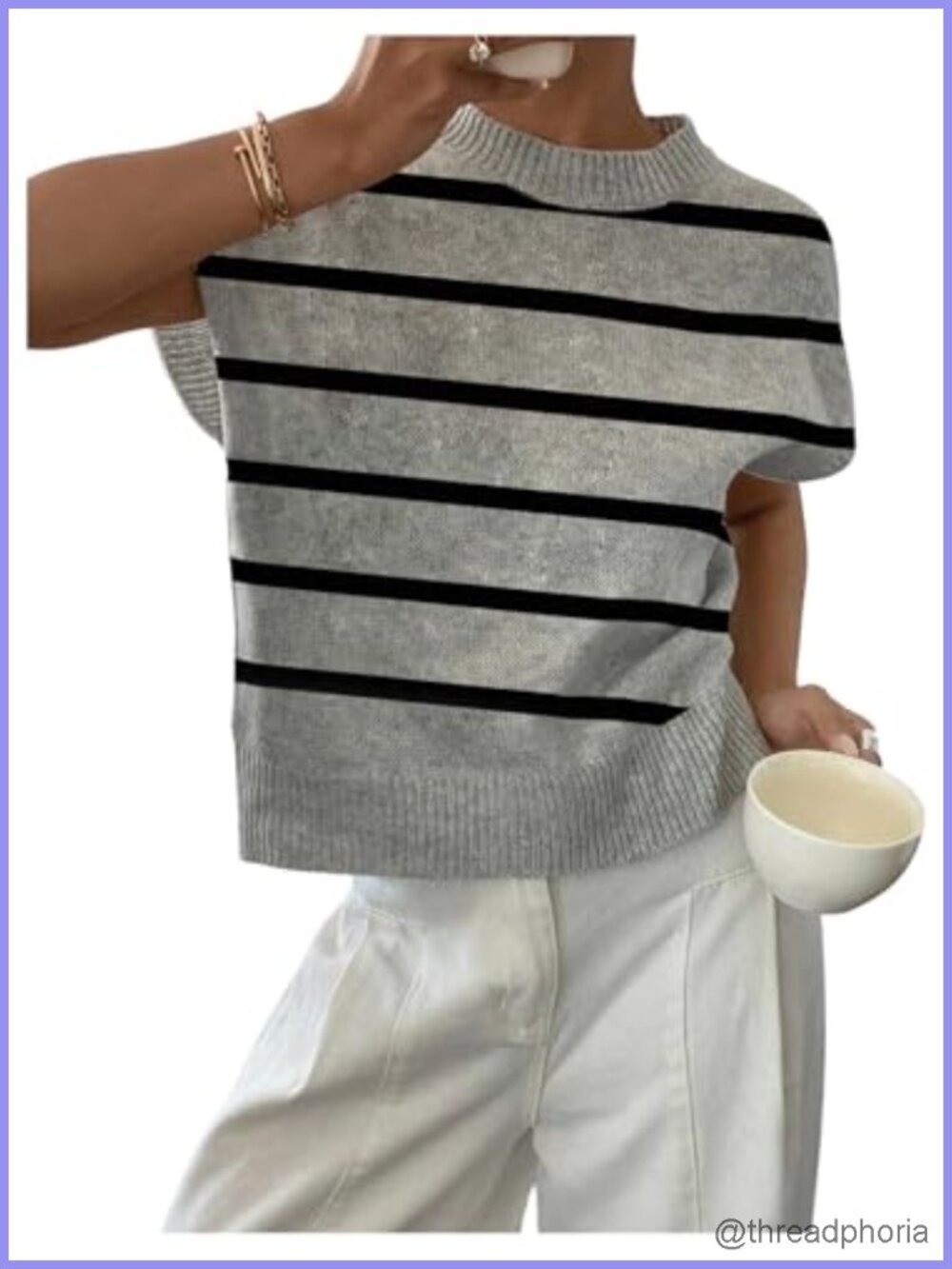 Women's Short Sleeve Pullover Sweater 3D Floral Knit Stretchy Lightweight